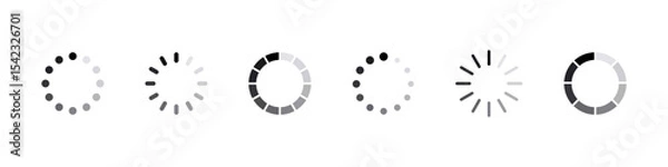 Fototapeta Loading icon. Download vector set. Load icon set. Downloading circle sign.