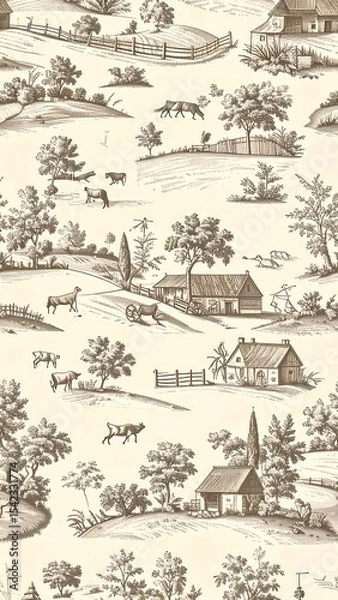 Obraz Rustic Farmland Pattern.