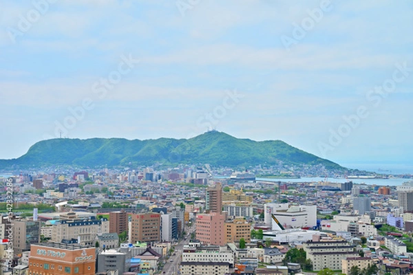 Fototapeta 函館市街と函館山　五稜郭タワーからの眺め　北海道函館市