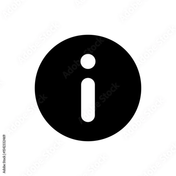 Obraz Black i info icon. Letter i in black circle