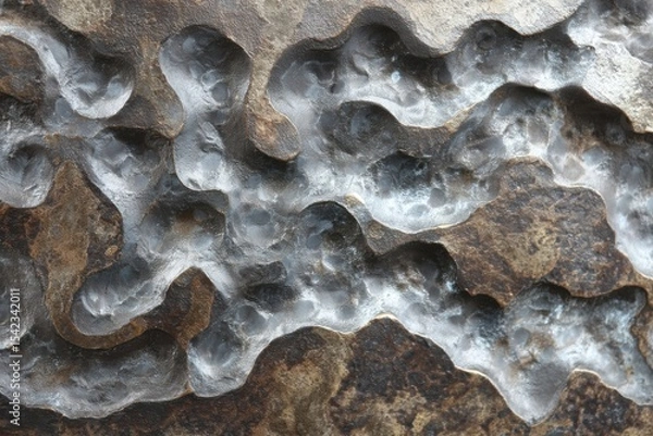 Fototapeta Hammered metal texture with unique patterns perfect for industrial design and artistic backgrounds in home decor and creative projects