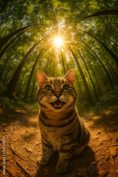 Obraz cat in the forest