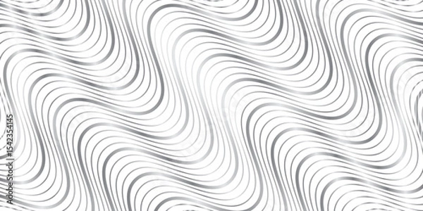 Obraz Silver Smooth Wavy Lines, Elegant Grey vector