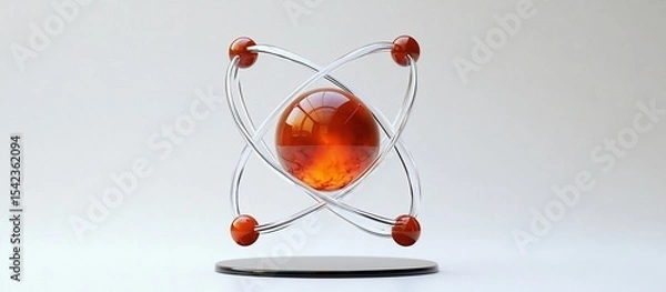 Fototapeta Atomic Structure: Elegant 3D Render of an Atom