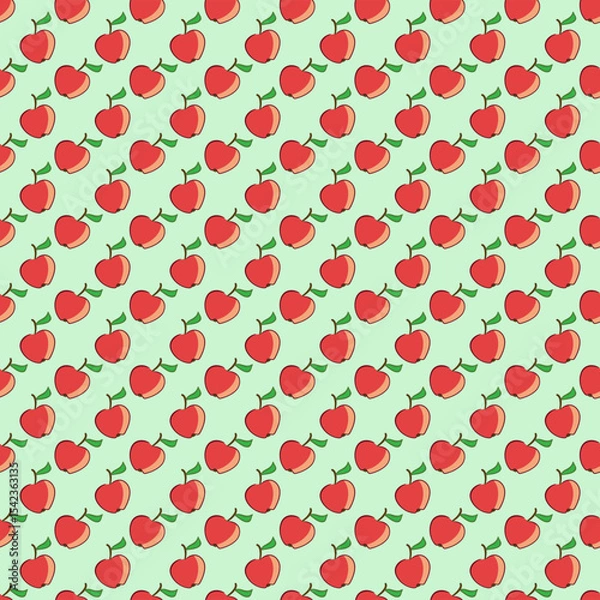 Fototapeta Seamless Pattern of Red Apples