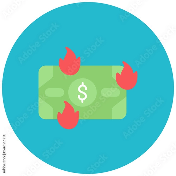 Fototapeta Burn Rate icon vector image. Can be used for Accounting.