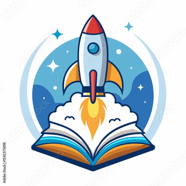 Fototapeta space rocket vector illustration