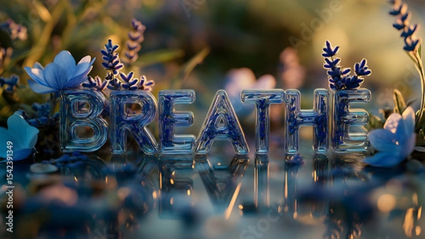 Obraz "BREATHE" in Lavender Field - Calmness & Relaxation