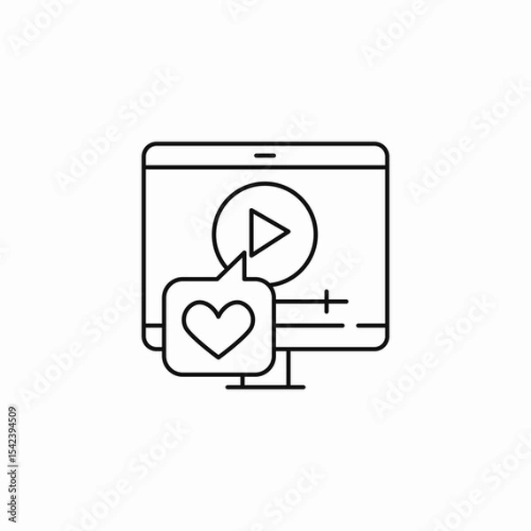 Obraz video player like icon sign vector