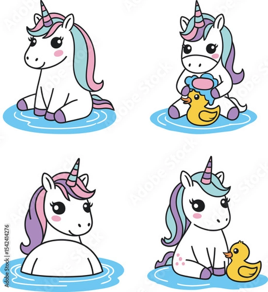 Fototapeta Vector Illustration of Cute Unicorns -vector eps8.eps