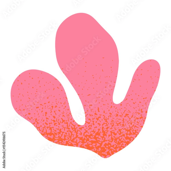 Fototapeta Coral ocean reef illustration.Underwater organic shape.Hand drawn graphic element in naive simple style for banners,smm,branding,packaging,covers,prints.Retro summer tropical symbol