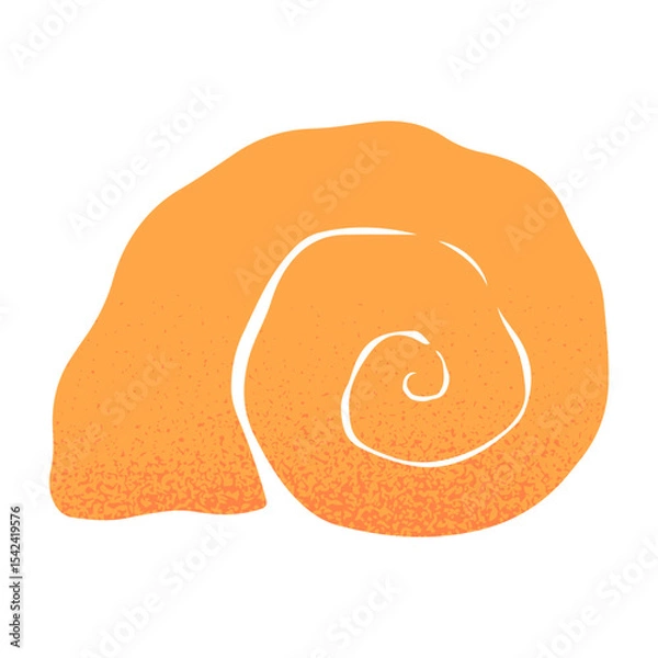 Fototapeta Isolated seashell.Ocean exotic underwater element.Hand drawn tropical beach shell.Modern symbol in naive simple style for banners,smm,branding,packaging,covers,prints.Retro summer vacation symbol