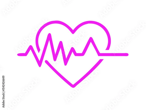 Fototapeta Life Line & Heartbeat Vector Icon - Vital Signs Symbol for Medical UI & Emergency Response Systems