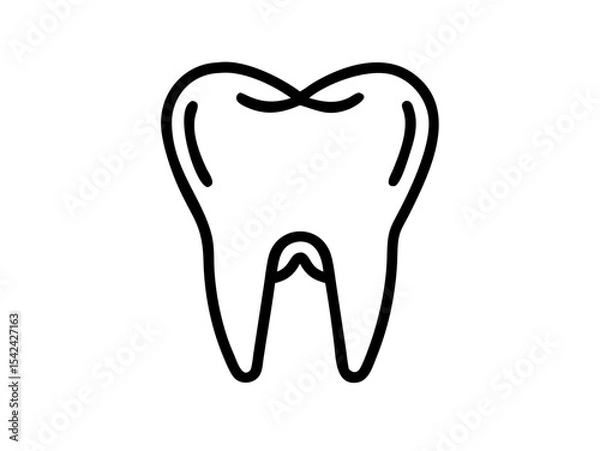Fototapeta Tooth Line Icon Vector - Dental Care Minimalist Outline for Mobile & Web