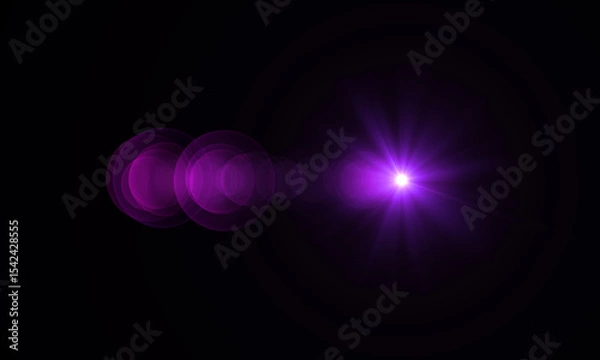 Fototapeta Color Lens Flare light over Black Background. Easy to add overlay or screen filter over Photos