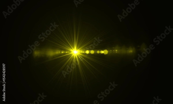 Fototapeta Color Lens Flare light over Black Background. Easy to add overlay or screen filter over Photos