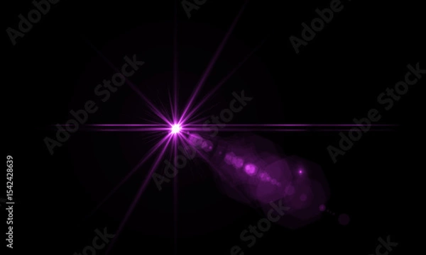 Fototapeta Color Lens Flare light over Black Background. Easy to add overlay or screen filter over Photos