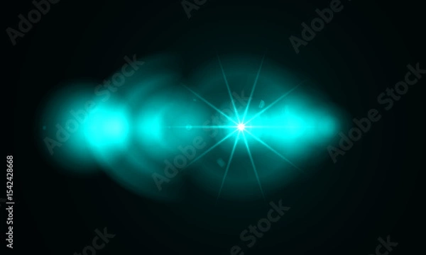 Fototapeta Color Lens Flare light over Black Background. Easy to add overlay or screen filter over Photos