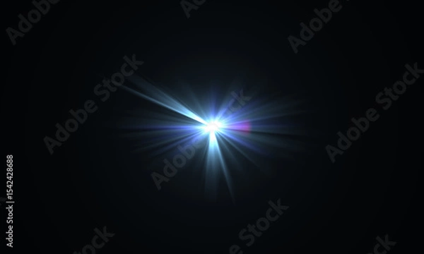 Fototapeta Color Lens Flare light over Black Background. Easy to add overlay or screen filter over Photos