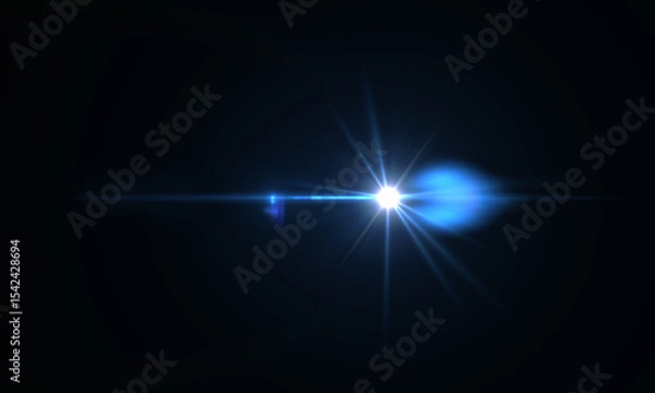 Fototapeta Color Lens Flare light over Black Background. Easy to add overlay or screen filter over Photos