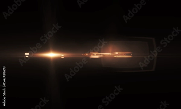 Fototapeta Color Lens Flare light over Black Background. Easy to add overlay or screen filter over Photos