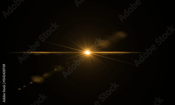 Fototapeta Color Lens Flare light over Black Background. Easy to add overlay or screen filter over Photos