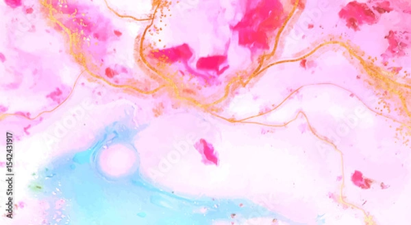 Fototapeta Vibrant Abstract Purple and Blue Ink Texture – Fluid Alcohol Ink Flow with Marble-Like Organic Pattern for Backgrounds, Wallpapers, and Artistic Projects