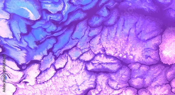 Fototapeta Vibrant Abstract Purple and Blue Ink Texture – Fluid Alcohol Ink Flow with Marble-Like Organic Pattern for Backgrounds, Wallpapers, and Artistic Projects