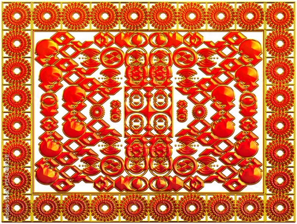 Fototapeta vector illustration of an abstract background, Radiant Golden Flower Wall Art Design