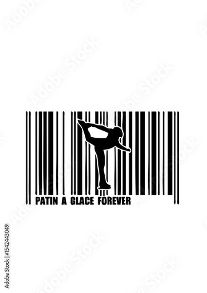 Obraz code barre patin glace.