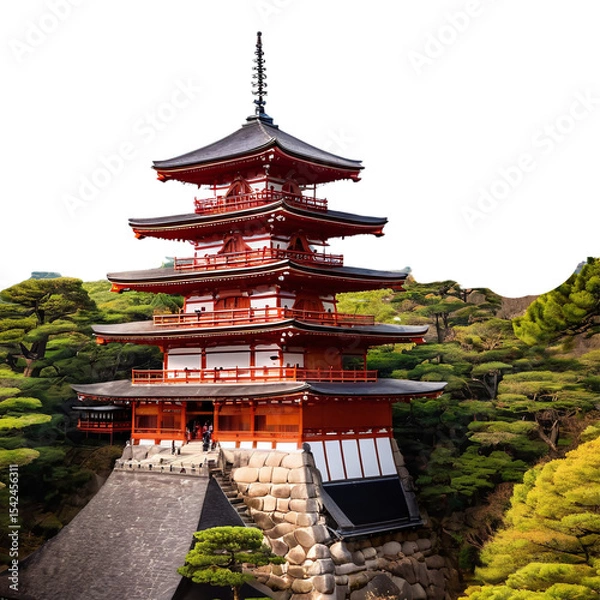 Fototapeta The Taipei Confucius Temple on Isolated transparent background png. generated with AI