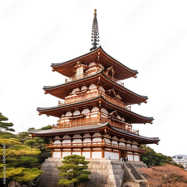 Fototapeta The Taipei Confucius Temple on Isolated transparent background png. generated with AI