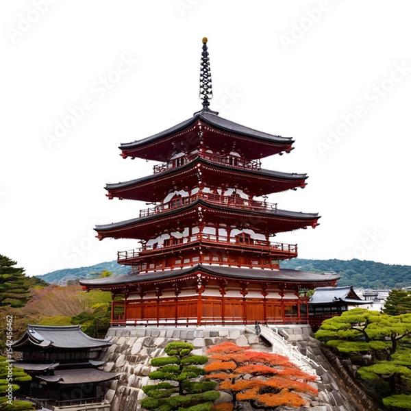 Fototapeta The Taipei Confucius Temple on Isolated transparent background png. generated with AI
