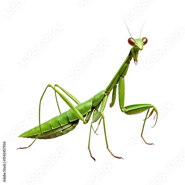 Fototapeta green praying mantis on Isolated transparent background png. generated with AI