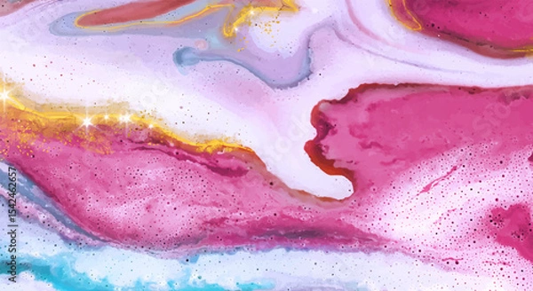 Fototapeta Vibrant Abstract Purple and Blue Ink Texture – Fluid Alcohol Ink Flow with Marble-Like Organic Pattern for Backgrounds, Wallpapers, and Artistic Projects