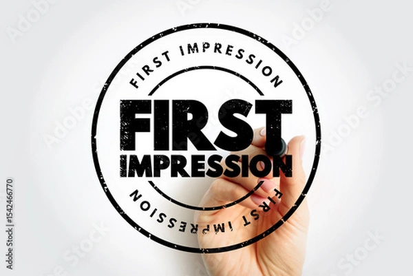 Fototapeta First Impression are the almost-instant conclusion we draw when meeting someone for the first time, stamp concept background