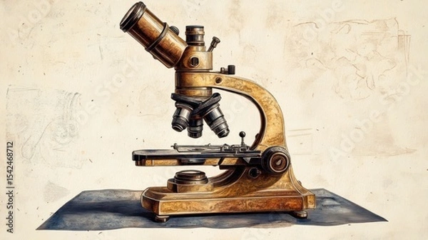 Obraz Vintage microscope illustration (1)