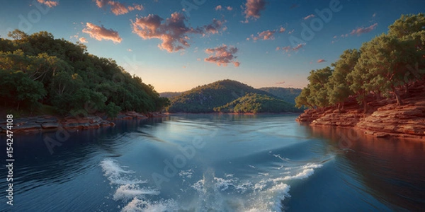 Obraz Ozarks Lake created with Generative AI Technology, ai, generative