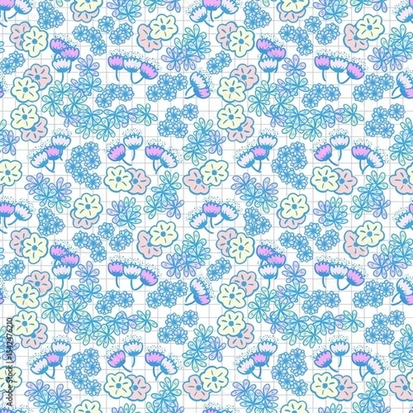 Obraz seamless pattern with colorful flowers illustration