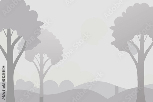 Fototapeta A vibrant landscape with trees and clouds, illustrating the beauty of nature's fields and green meadows under the sky