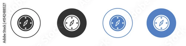 Fototapeta Compass icon collection for app in black and blue colors