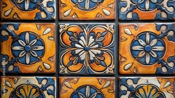 Obraz Vibrant patterned ceramic tiles