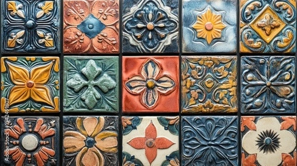 Obraz Vibrant, patterned ceramic tiles