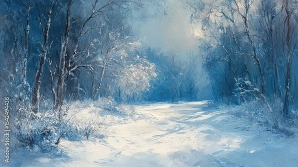 Obraz Snowy Winter Forest Path