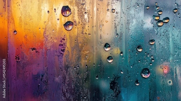 Obraz Colorful condensation on glass