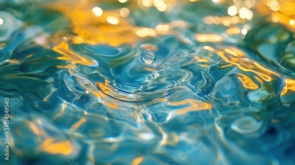 Obraz Rippled water surface with a splash