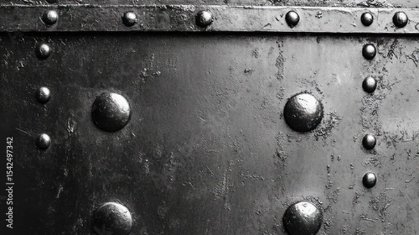 Obraz Industrial metal panel with rivets