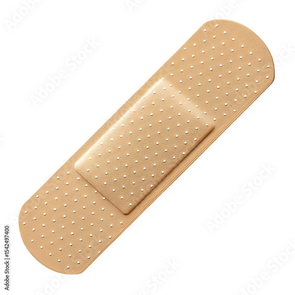 Obraz Beige Adhesive Bandage Medical Plaster Icon 3 D Render Isolated White Background