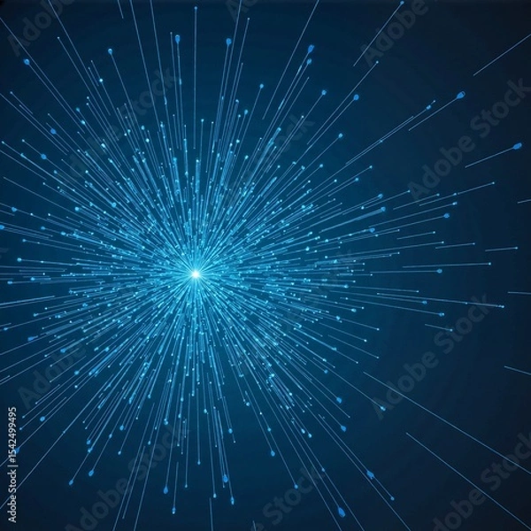 Fototapeta Abstract Glowing Light Beams Expanding From The Center