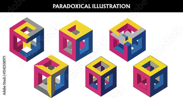 Fototapeta Cubic Conundrums: Multi-Dimensional Play